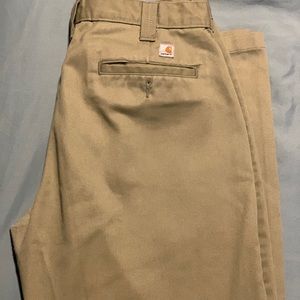 Mens Carhartt khaki work pants 34 x 32